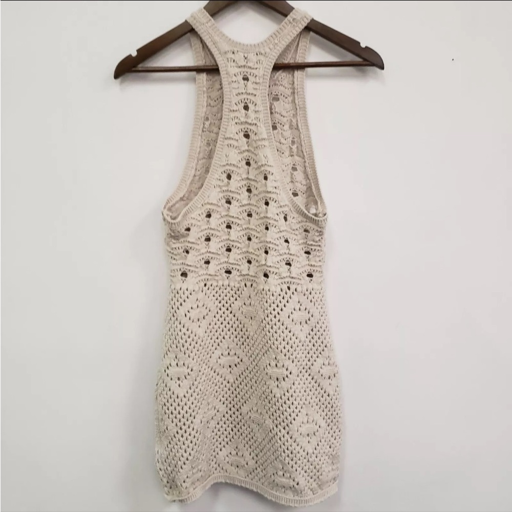 Free People FP Beach Beige Crochet Mini Dress Coverup - Picture 6 of 11